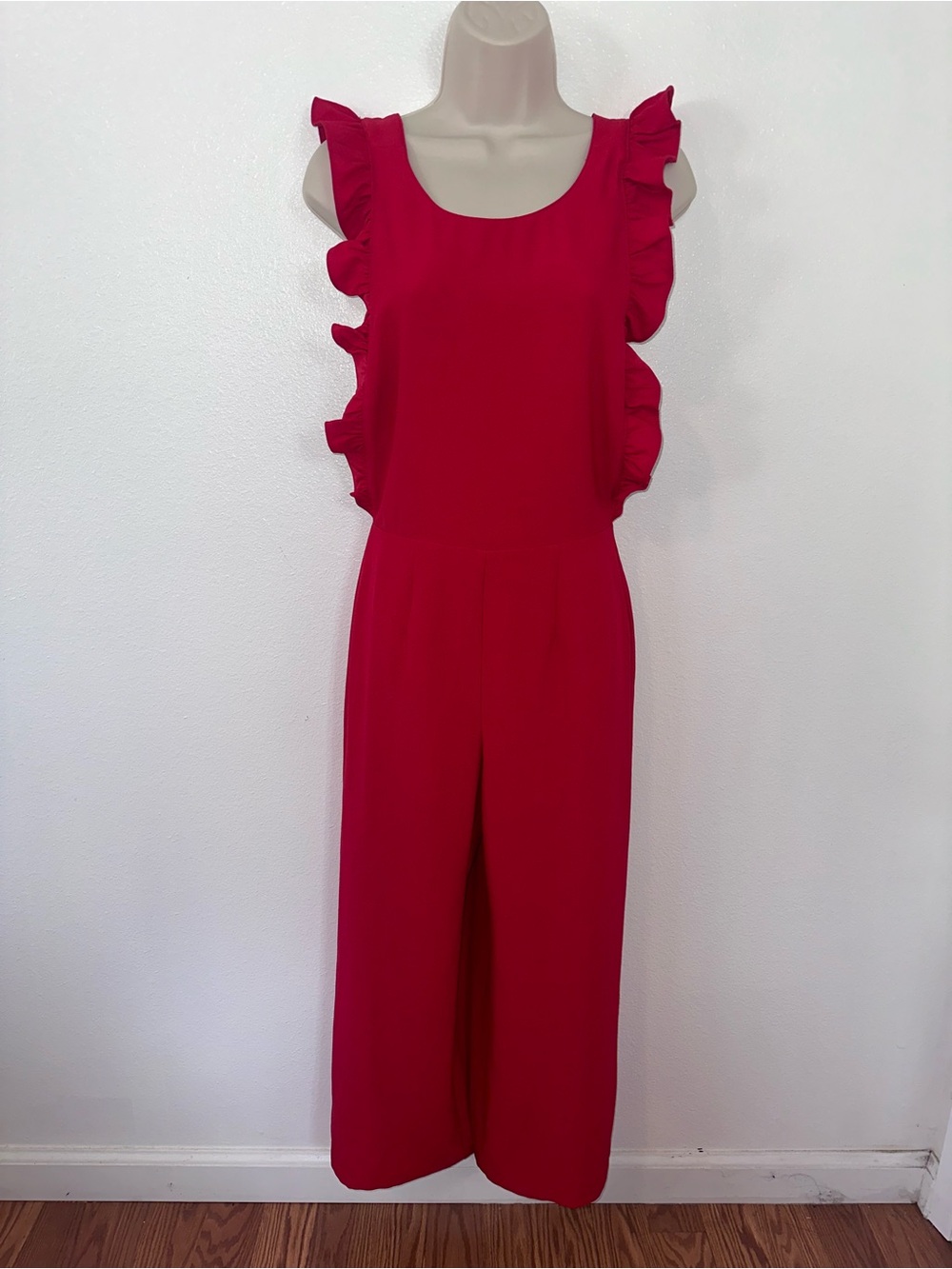 free press Red Ruffle-Sleeve Jumpsuit